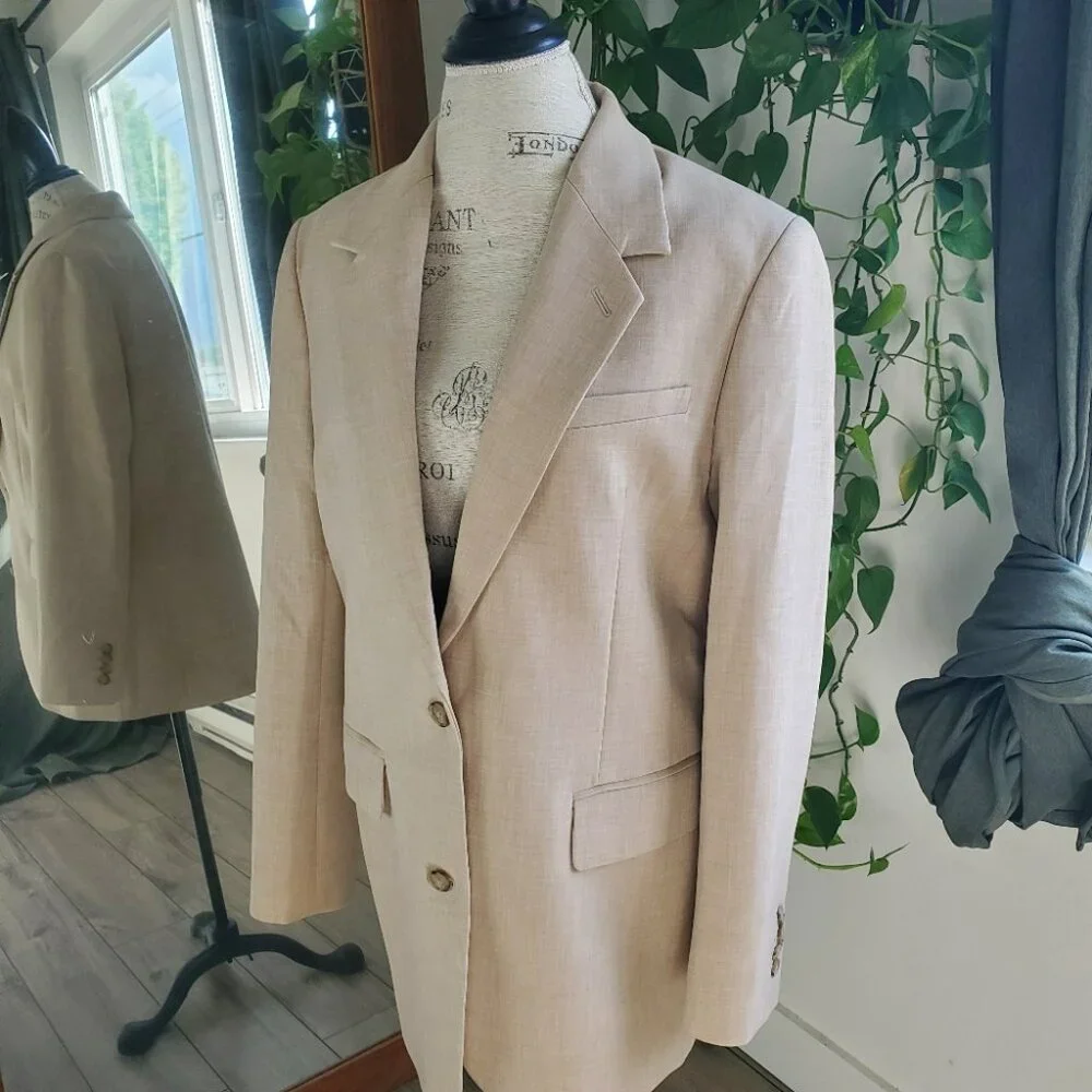BABATON | Aritzia Heather Oat Beige Agency Blazer (Size M) - Picture 3 of 13